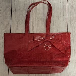 Disneyland mickey red faux leather tote